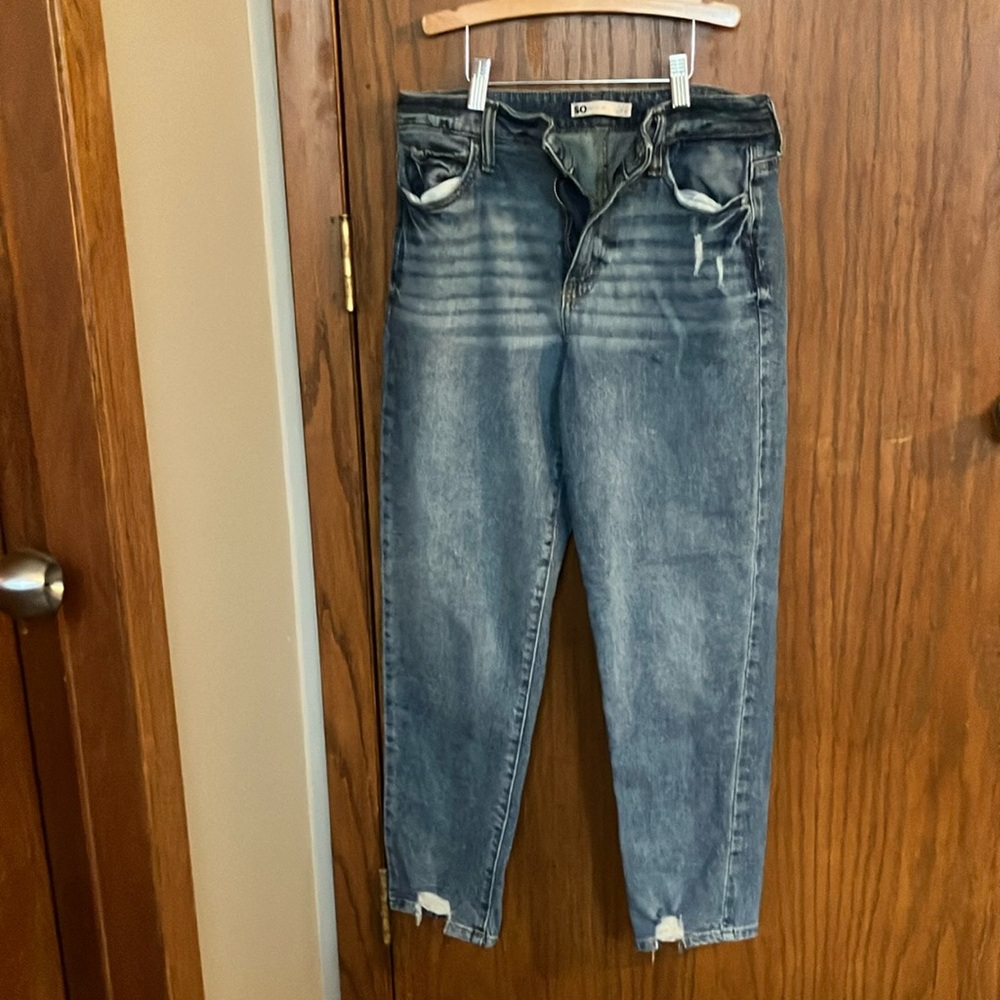 SO Blue High Rise Jeans with Relaxed Fit